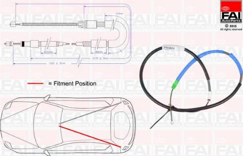 FAI AutoParts FBC0014 - Тросик, cтояночный тормоз autospares.lv