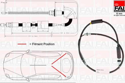 FAI AutoParts FBC0034 - Тросик, cтояночный тормоз autospares.lv