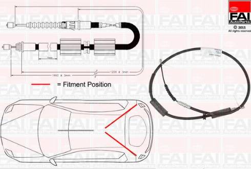 FAI AutoParts FBC0035 - Тросик, cтояночный тормоз autospares.lv