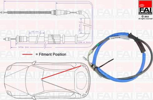 FAI AutoParts FBC0028 - Тросик, cтояночный тормоз autospares.lv