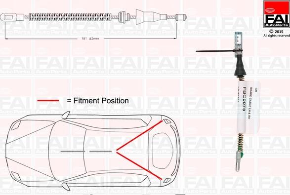 FAI AutoParts FBC0079 - Тросик, cтояночный тормоз autospares.lv