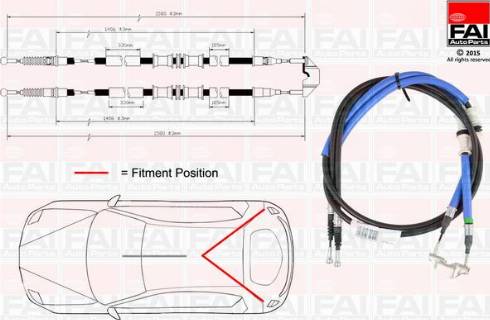 FAI AutoParts FBC0075 - Тросик, cтояночный тормоз autospares.lv