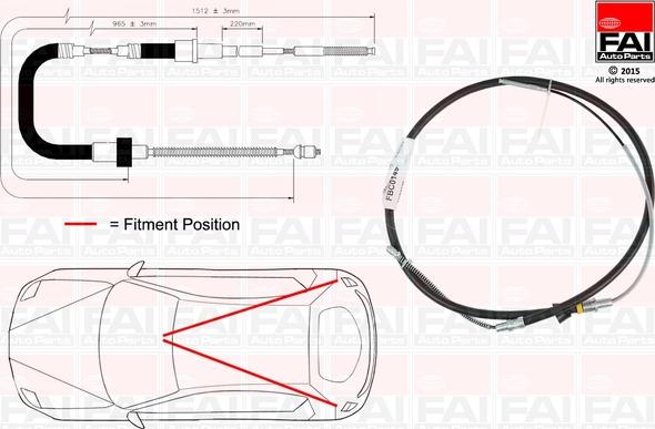 FAI AutoParts FBC0149 - Тросик, cтояночный тормоз autospares.lv