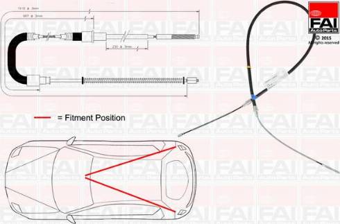 FAI AutoParts FBC0155 - Тросик, cтояночный тормоз autospares.lv