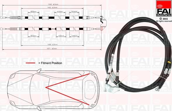 FAI AutoParts FBC0156 - Тросик, cтояночный тормоз autospares.lv