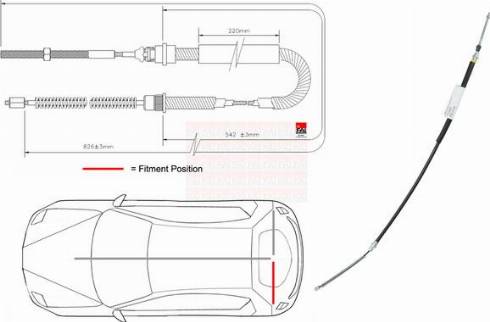 FAI AutoParts FBC0119 - Тросик, cтояночный тормоз autospares.lv