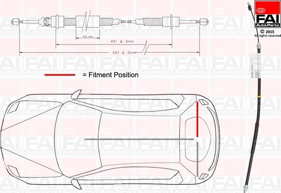 FAI AutoParts FBC0114 - Тросик, cтояночный тормоз autospares.lv