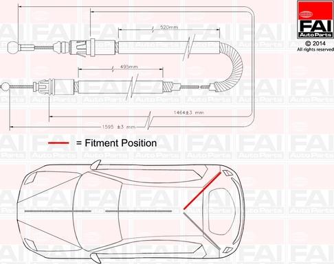 FAI AutoParts FBC0134 - Тросик, cтояночный тормоз autospares.lv