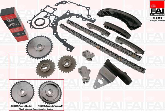 FAI AutoParts TCK444 - Комплект цепи привода распредвала autospares.lv