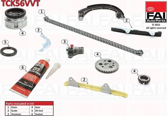 FAI AutoParts TCK56VVT - Комплект цепи привода распредвала autospares.lv