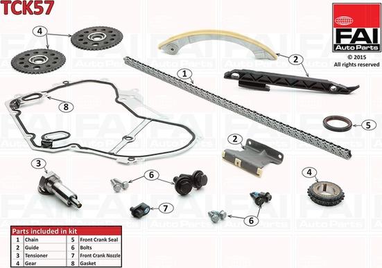 FAI AutoParts TCK57 - Комплект цепи привода распредвала autospares.lv