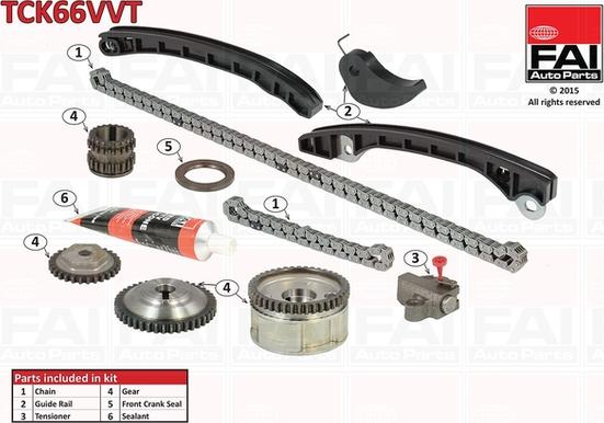 FAI AutoParts TCK66VVT - Комплект цепи привода распредвала autospares.lv