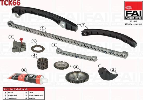 FAI AutoParts TCK66 - Комплект цепи привода распредвала autospares.lv