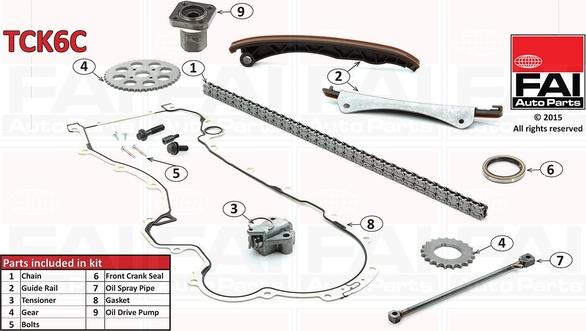 FAI AutoParts TCK6C - Комплект цепи привода распредвала autospares.lv