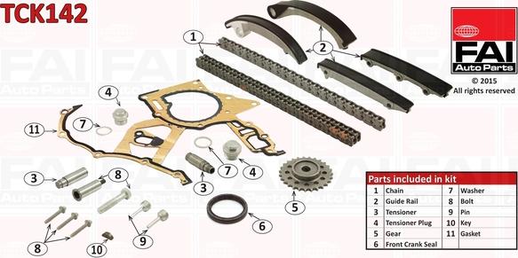 FAI AutoParts TCK142 - Комплект цепи привода распредвала autospares.lv