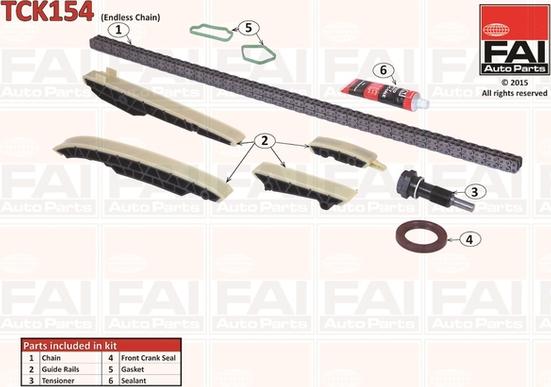 FAI AutoParts TCK154 - Комплект цепи привода распредвала autospares.lv