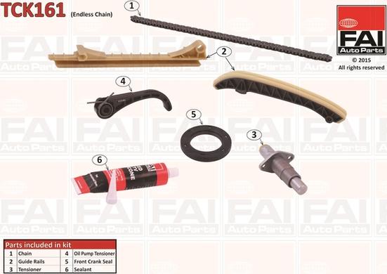 FAI AutoParts TCK161 - Комплект цепи привода распредвала autospares.lv