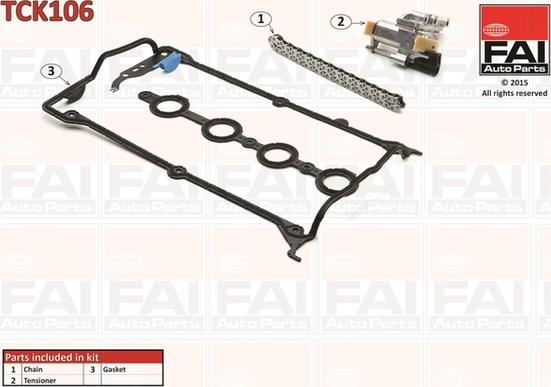 FAI AutoParts TCK106 - Комплект цепи привода распредвала autospares.lv