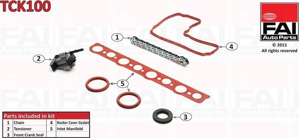 FAI AutoParts TCK100 - Комплект цепи привода распредвала autospares.lv