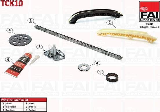 FAI AutoParts TCK10 - Комплект цепи привода распредвала autospares.lv