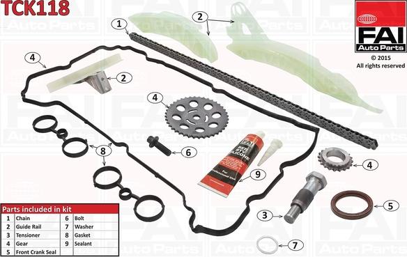 FAI AutoParts TCK118 - Комплект цепи привода распредвала autospares.lv