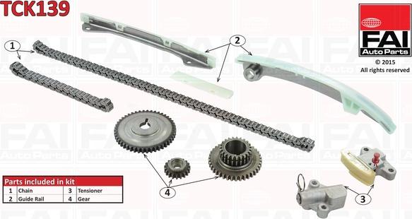 FAI AutoParts TCK139 - Комплект цепи привода распредвала autospares.lv