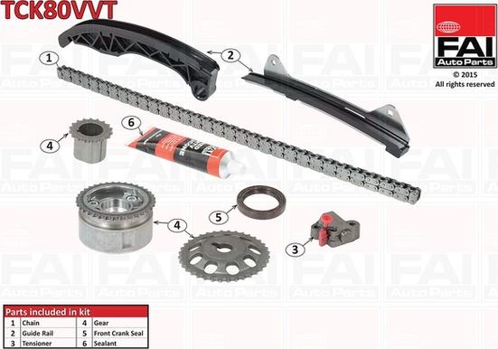 FAI AutoParts TCK80VVT - Комплект цепи привода распредвала autospares.lv