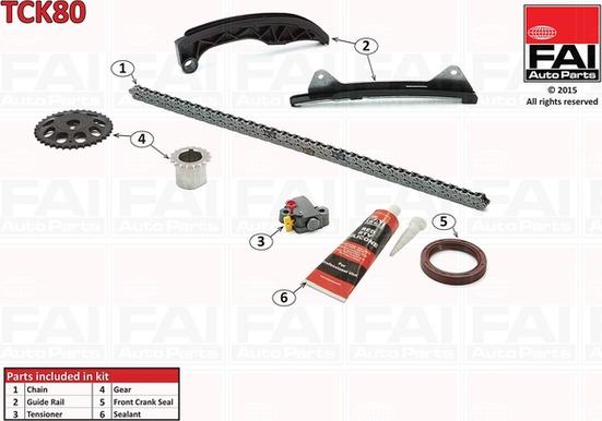 FAI AutoParts TCK80 - Комплект цепи привода распредвала autospares.lv