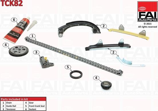 FAI AutoParts TCK82 - Комплект цепи привода распредвала autospares.lv