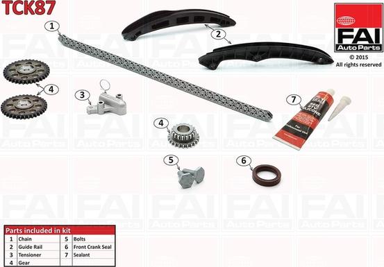 FAI AutoParts TCK87 - Комплект цепи привода распредвала autospares.lv