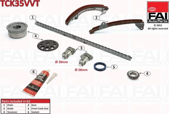 FAI AutoParts TCK35VVT - Комплект цепи привода распредвала autospares.lv