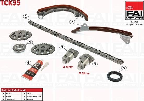 FAI AutoParts TCK35 - Комплект цепи привода распредвала autospares.lv