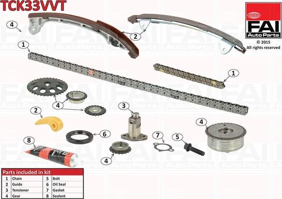 FAI AutoParts TCK33VVT - Комплект цепи привода распредвала autospares.lv