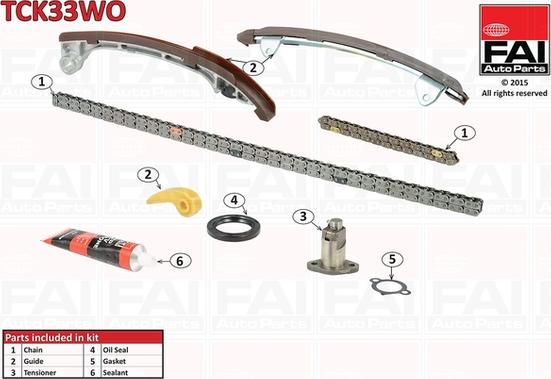 FAI AutoParts TCK33WO - Комплект цепи привода распредвала autospares.lv