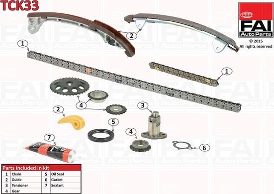 FAI AutoParts TCK33 - Комплект цепи привода распредвала autospares.lv