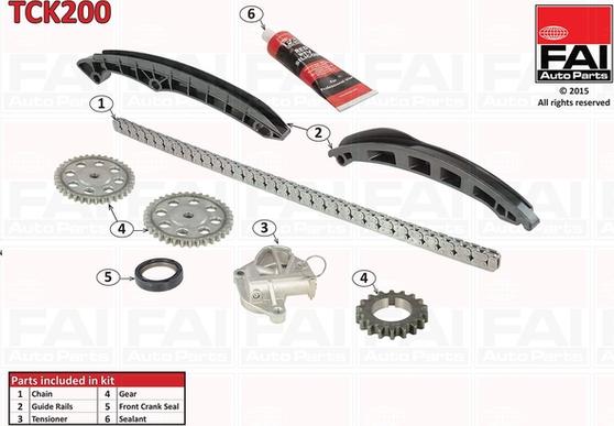 FAI AutoParts TCK200 - Комплект цепи привода распредвала autospares.lv