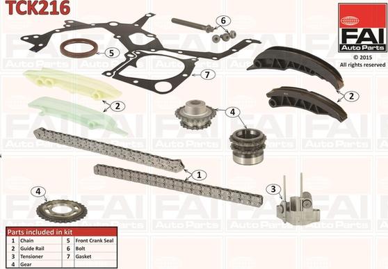 FAI AutoParts TCK216 - Комплект цепи привода распредвала autospares.lv