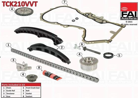 FAI AutoParts TCK210VVT - Комплект цепи привода распредвала autospares.lv