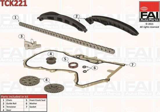 FAI AutoParts TCK221 - Комплект цепи привода распредвала autospares.lv