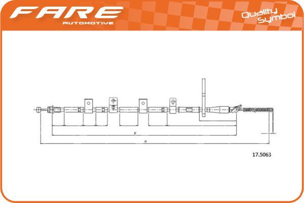 FARE SA 19009 - Тросик, cтояночный тормоз autospares.lv