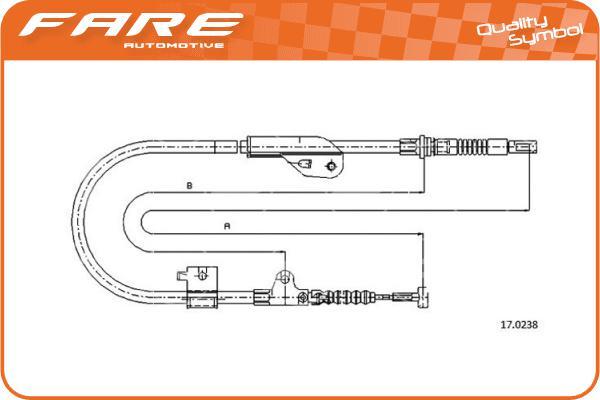 FARE SA 18545 - Тросик, cтояночный тормоз autospares.lv