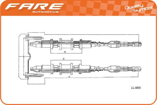 FARE SA 18638 - Тросик, cтояночный тормоз autospares.lv