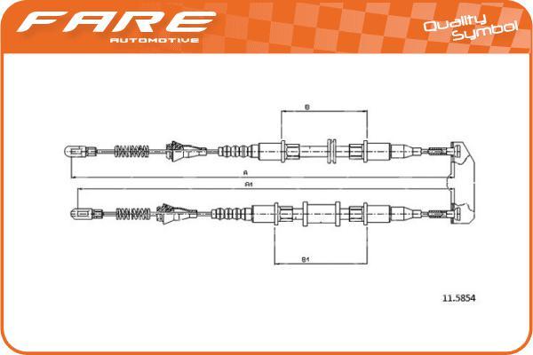 FARE SA 18637 - Тросик, cтояночный тормоз autospares.lv