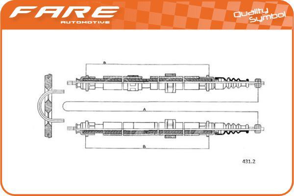 FARE SA 18037 - Тросик, cтояночный тормоз autospares.lv