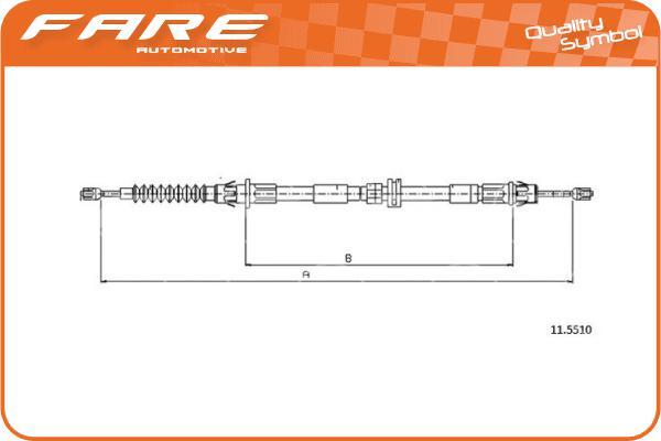 FARE SA 18220 - Тросик, cтояночный тормоз autospares.lv