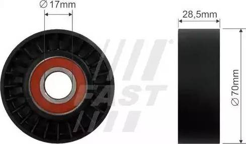 Fast FT44547 - Ролик, поликлиновый ремень autospares.lv