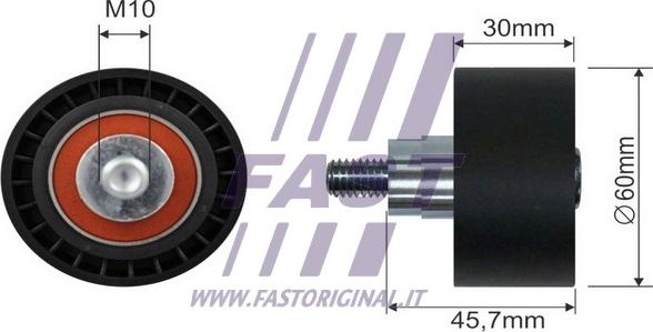 Fast FT44566 - Ролик, поликлиновый ремень autospares.lv