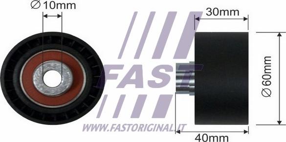 Fast FT44086 - Направляющий ролик, зубчатый ремень ГРМ autospares.lv