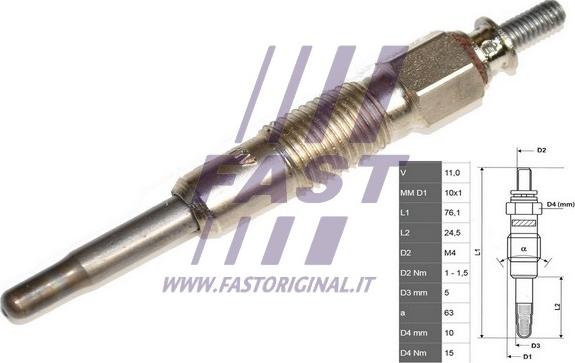 Fast FT82705 - Свеча накаливания autospares.lv