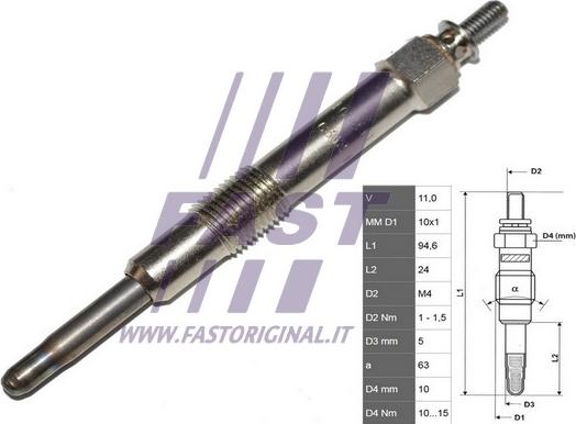 Fast FT82730 - Свеча накаливания autospares.lv